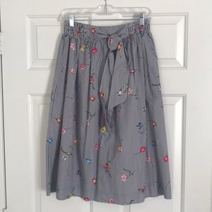 H&M  Midi Stripped/Floral Skirt